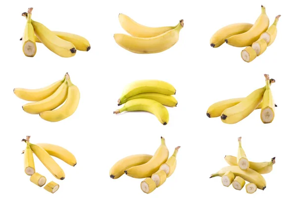 Bananen Auf Weißem Hintergrund Frische Tropische Früchte Auf Weißem Hintergrund — Stockfoto