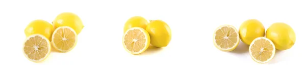 Lemons Leaves White Background Fresh Lemons White Background — Stock Photo, Image