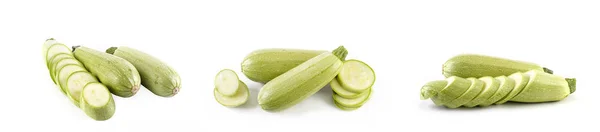Zucchini Auf Weißem Hintergrund Zucchini Sind Frisch Und Lecker — Stockfoto