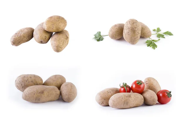 Patatas Sobre Fondo Blanco Verdura Sobre Fondo Blanco — Foto de Stock