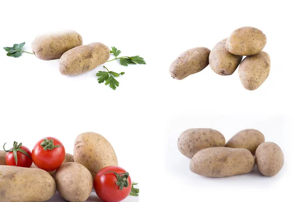 Πατάτες Λευκό Φόντο Λαχανικό Λευκό Φόντο — Φωτογραφία Αρχείου