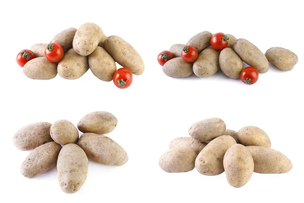 Potatoes Tomatoes White Background Potatoes White Background Red Tomatoes Potatoes — Stock Photo, Image