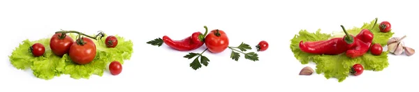 Pimenta Doce Amarela Vermelha Com Tomates Pimenta Longa Doce Vermelha — Fotografia de Stock