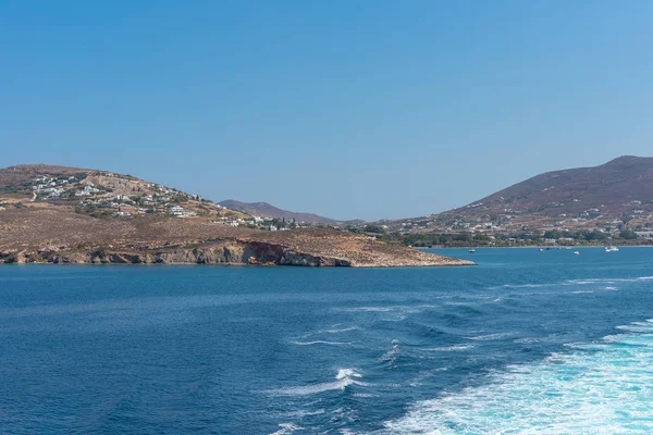 Vista Bahía Puerto Parikia Isla Las Cícladas Mar Egeo Paroikia — Foto de Stock