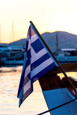 Naoussa köyü ve limanına bakın - Ege Denizi - Paros Cyclades adaları - Yunanistan