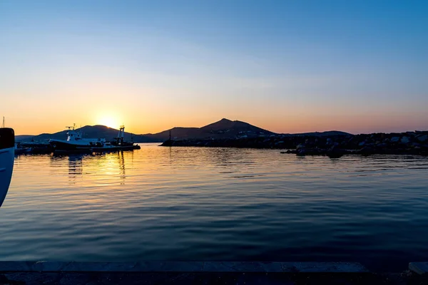 View Naoussa Village Port エーゲ海 パロスキクラデス諸島 ギリシャ — ストック写真