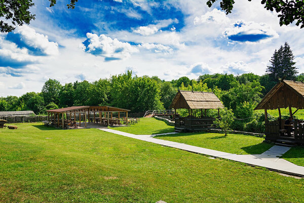 Cold Yar tract in Cherkassy region of Ukraine, July 5, view of the summer cafe