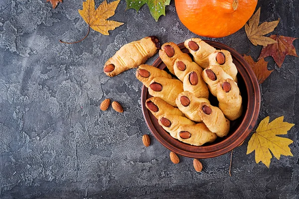 Cookies Witch Fingers Funny Recipe Halloween Party — Stock Photo, Image