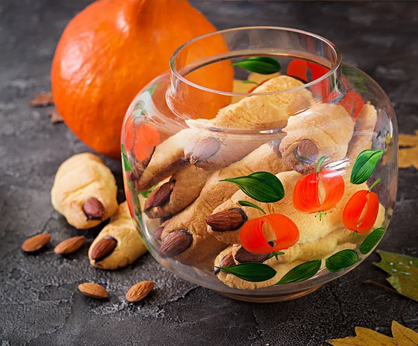 Biscoitos Dedos Bruxa Receita Engraçada Para Festa Halloween — Fotografia de Stock