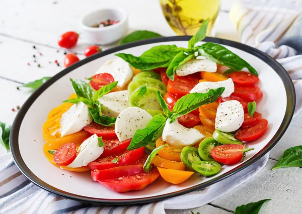 Insalata Caprese Fatta Casa Cibo Italiano — Foto Stock