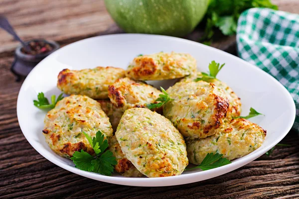 Chicken Cutlet Zucchini Healthy Food — Stock Photo, Image
