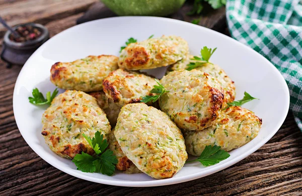 Chicken Cutlet Zucchini Healthy Food — Stock Photo, Image