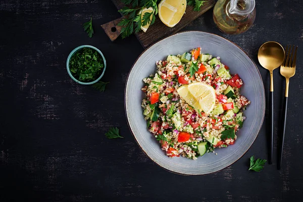 Tabbouleh Saláta Hagyományos Közel Keleti Vagy Arab Étel Levantin Vegetáriánus — Stock Fotó