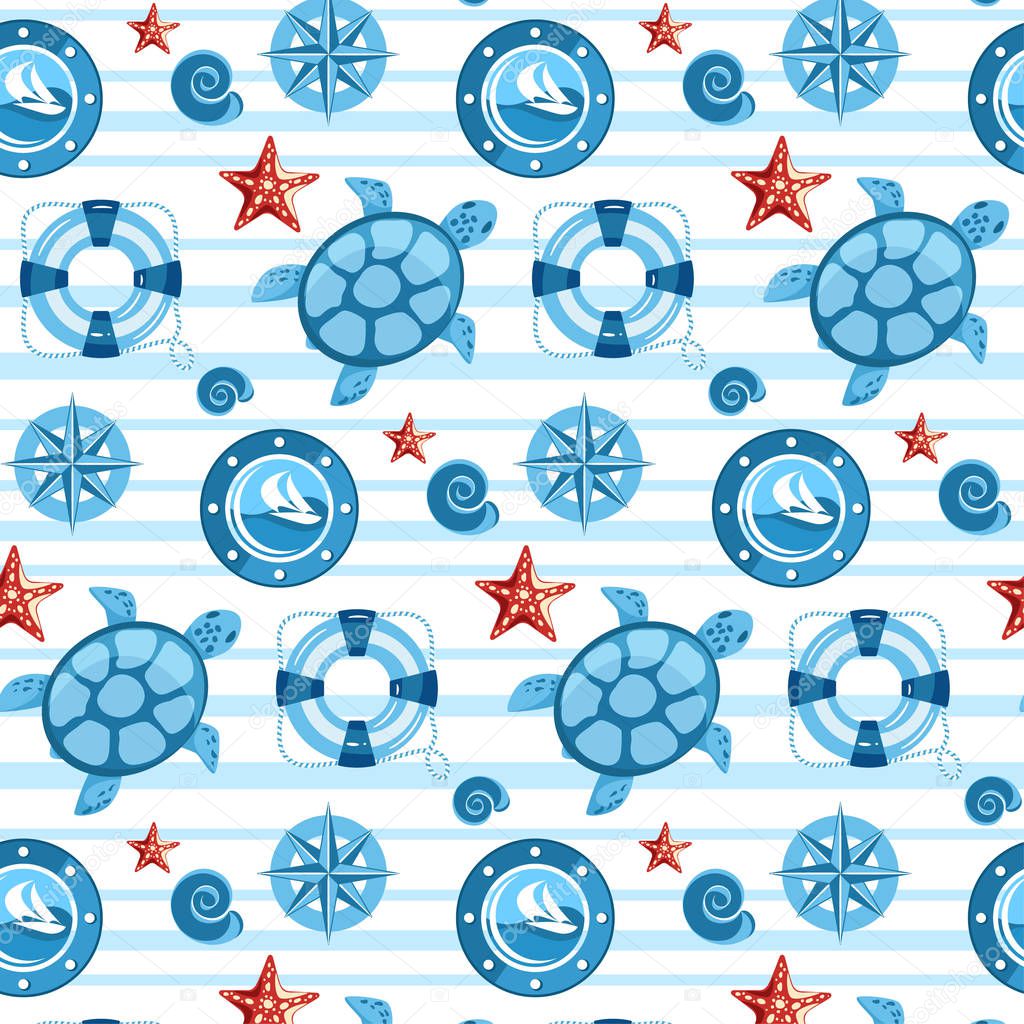 sea pattern in flat style