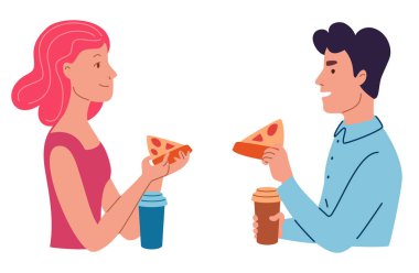 insanlar pizza yemek