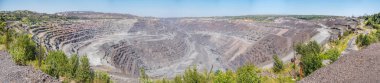 Panoramic view of the big quarry clipart