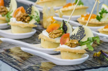 Bir büfe tablo Snacks