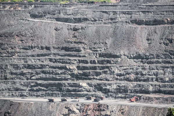 Mining of iron ore in a huge quarry