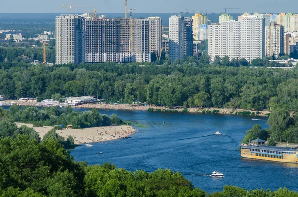 Dnipro Bancos Playas Zonas Residenciales Kiev — Foto de Stock