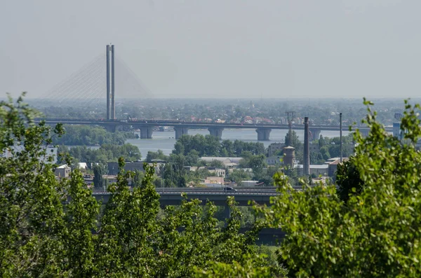 Puente Sobre Dnipro Kiev — Foto de Stock