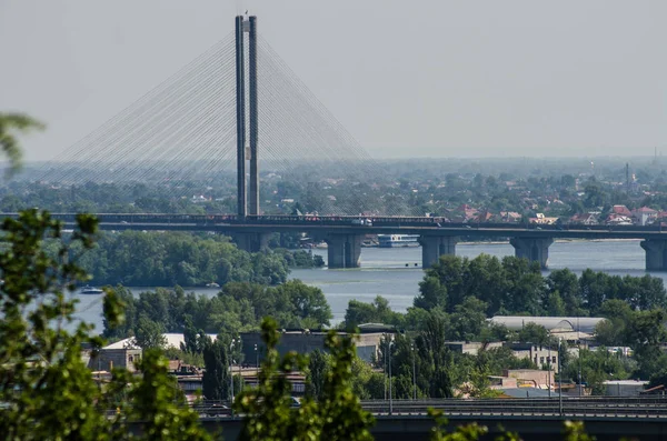 Puente Sobre Dnipro Kiev — Foto de Stock