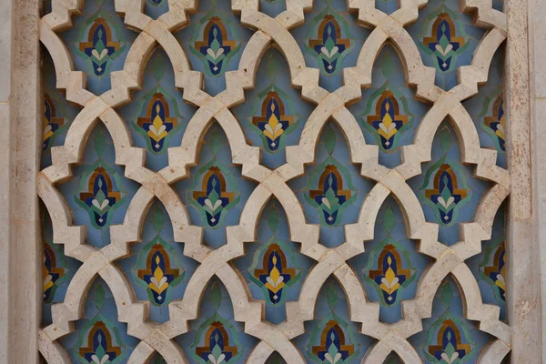 Mosaicos Mesquita Hussein Casablanca — Fotografia de Stock