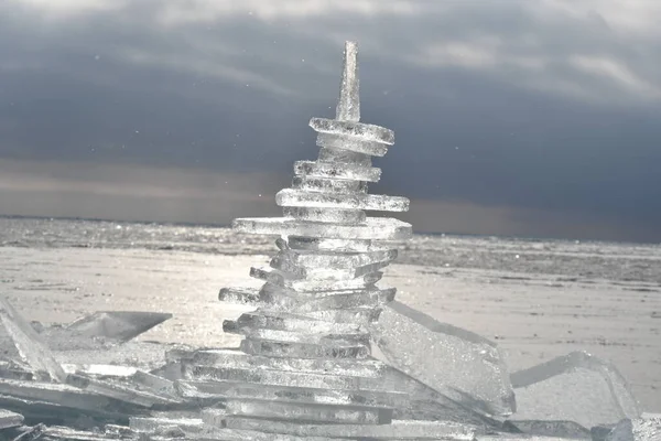 Ijspiramide Van Het Baikal Meer — Stockfoto