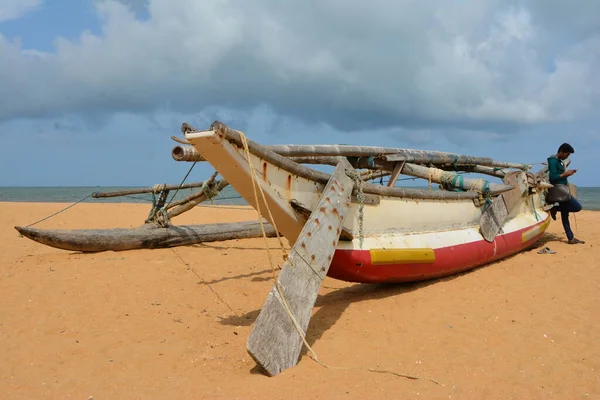 Barcos Playa Negombo Sri Lanka — Foto de Stock