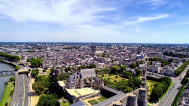 Aerial photography of Angers city centre, Maine et Loire clipart
