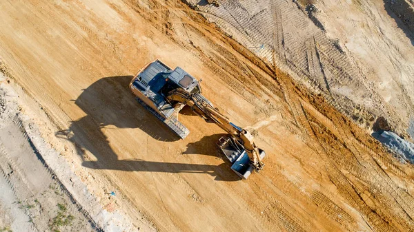 Bir beko inşaat sitesinde hava fotoğrafı