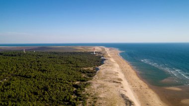 Deniz feneri La Coubre La Tremblade, Charente Maritime içinde hava fotoğraf