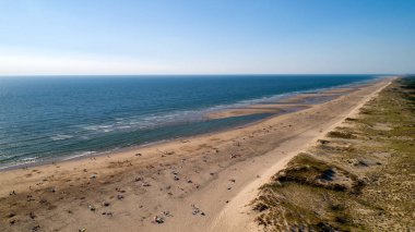 La Tremblade, Charente deniz yaban Atlantik kıyılarının havadan görünümü
