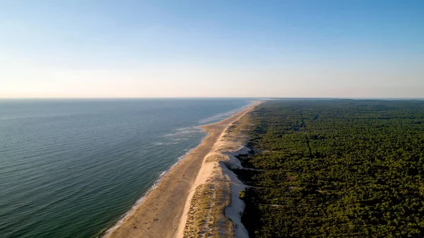 La Tremblade, Charente deniz yaban Atlantik kıyılarının havadan görünümü