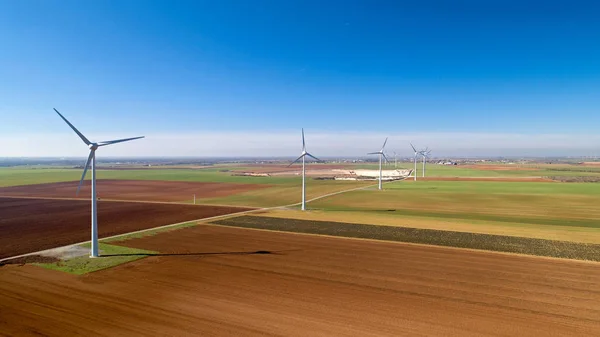Wind turbines in the fields, Le Langon, France — Stock Photo, Image