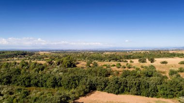 Katalonya 'da İspanyol kırsalının havadan Panoraması