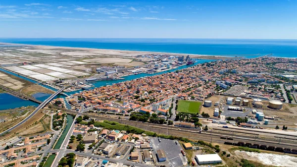 Vista aérea de Port La Nouvelle en Aude, Francia — Foto de Stock
