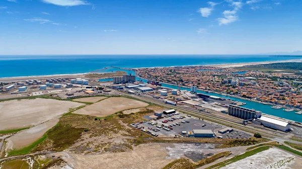 Vista aérea de Port La Nouvelle en Aude, Francia — Foto de Stock