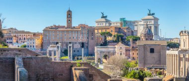 Roma Forumu güneşli bir günde, Roma, İtalya