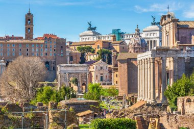 Roma Forumu güneşli bir günde, Roma, İtalya