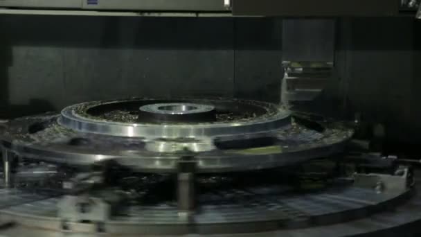 Workpiece processing on turning-and-boring lathe — Stock Video