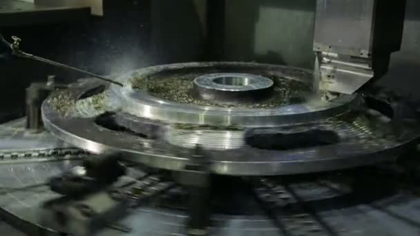 Workpiece processing on turning-and-boring lathe — Stock Video