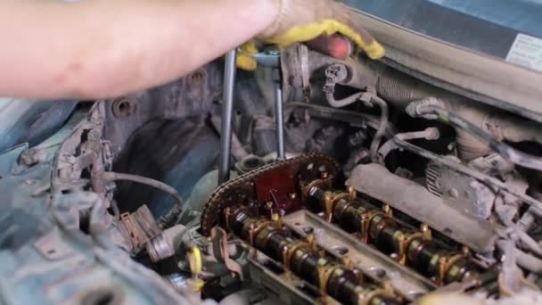 Auto monteur werken in het service center — Stockvideo