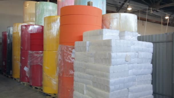 En fábrica de fabricación de papel — Vídeos de Stock