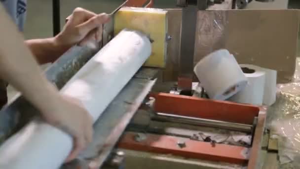 Alla fabbrica di fabbricazione della carta — Video Stock