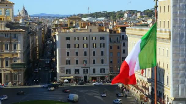 Roma vista de rua de Altar da Pátria, Itália — Vídeo de Stock