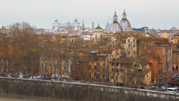 Rome stad skyline uitzicht — Stockvideo