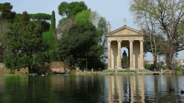 Aesculapiův chrám ve vile Borghese — Stock video