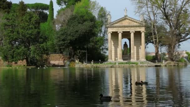 Świątynia Eskulapiusza w Villa Borghese — Wideo stockowe