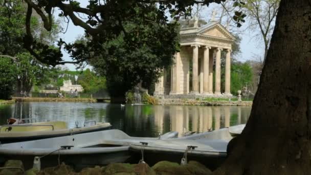 Templo de Esculapio en Villa Borghese — Vídeos de Stock