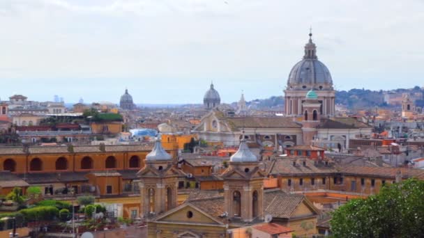 Rome uitzicht op de stad vanaf het Pincio Terrace — Stockvideo